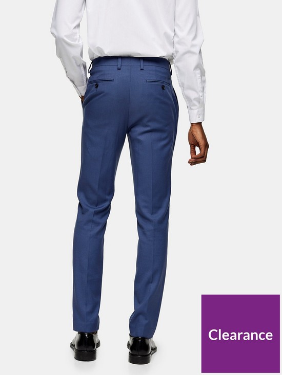 stillFront image of topman-skinny-fit-suit-trousers-blue
