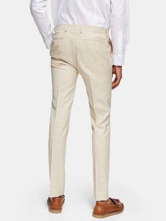 stillFront image of topman-super-skinny-suit-trousers-stone