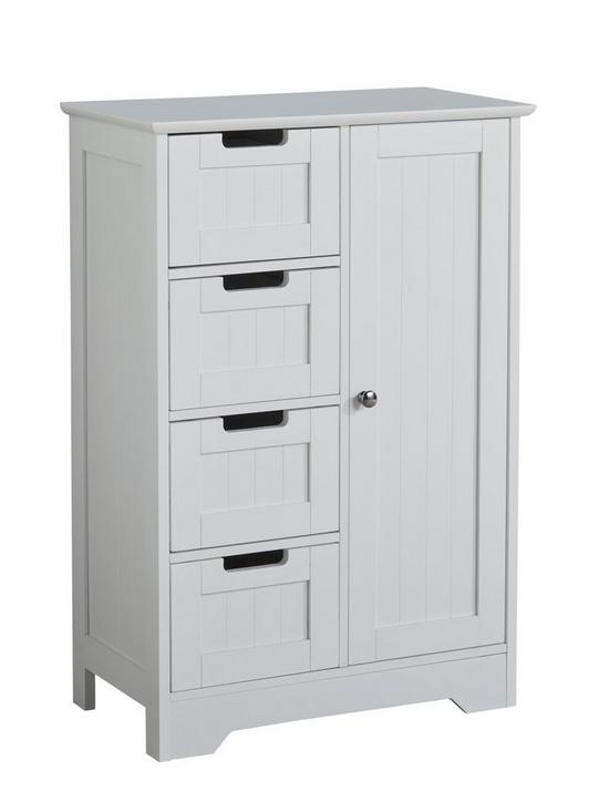stillFront image of lloyd-pascal-portland-4-drawer-1-door-console-unit-white