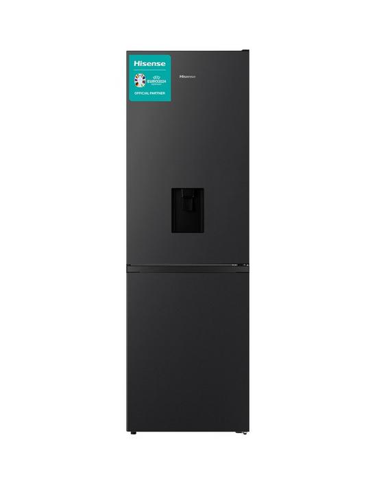 front image of hisense-rb390n4wb1-60cm-wide-total-no-frost-fridge-freezer-black