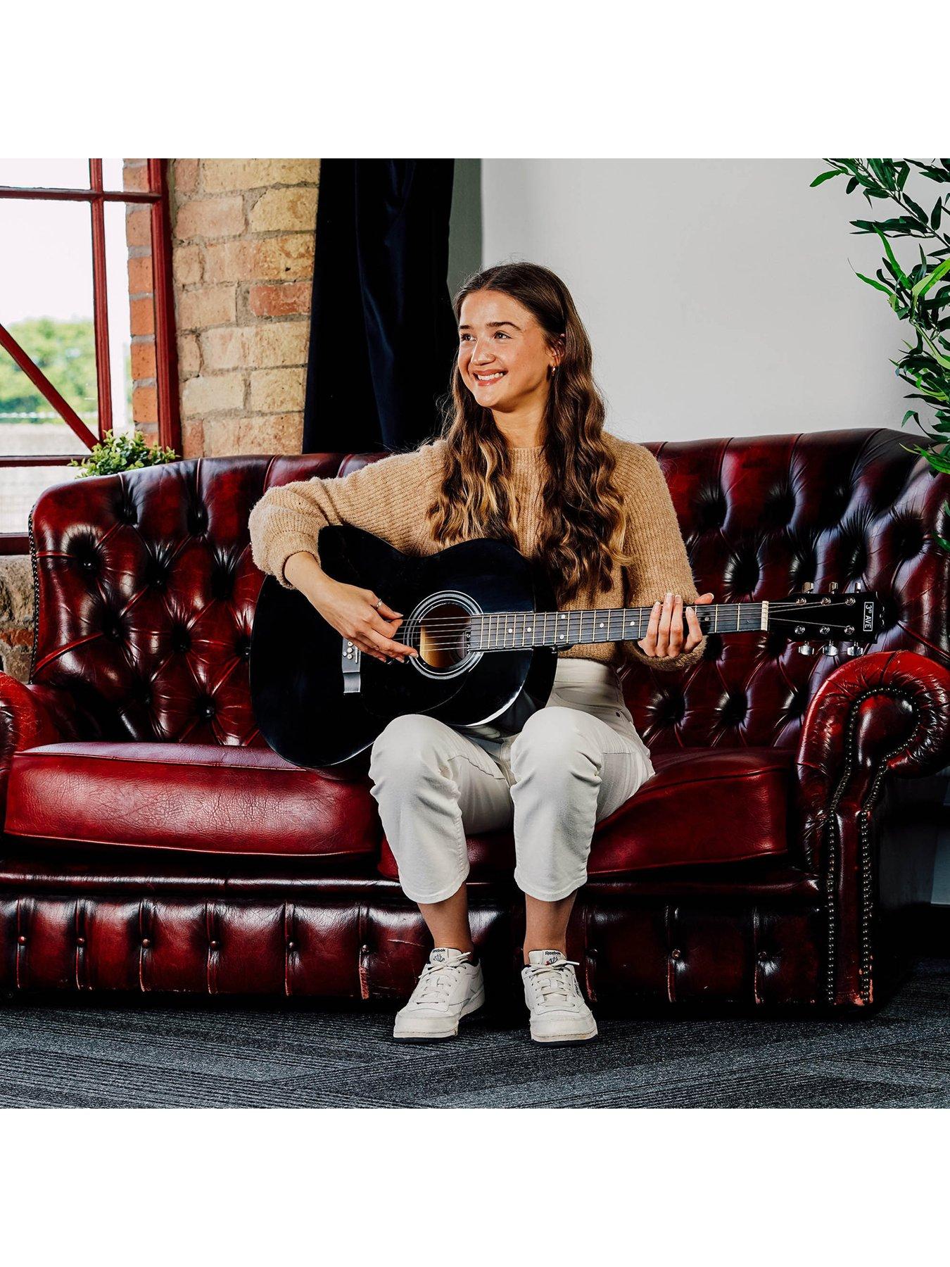 Image 5 of 5 of 3rd Avenue Full Size 4/4 Acoustic Guitar Pack for Beginners - 6 Months FREE Lessons - Black