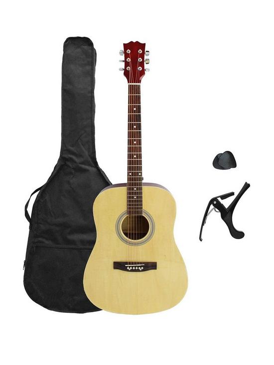 front image of rocket-full-size-dreadnought-acoustic-guitar-natural