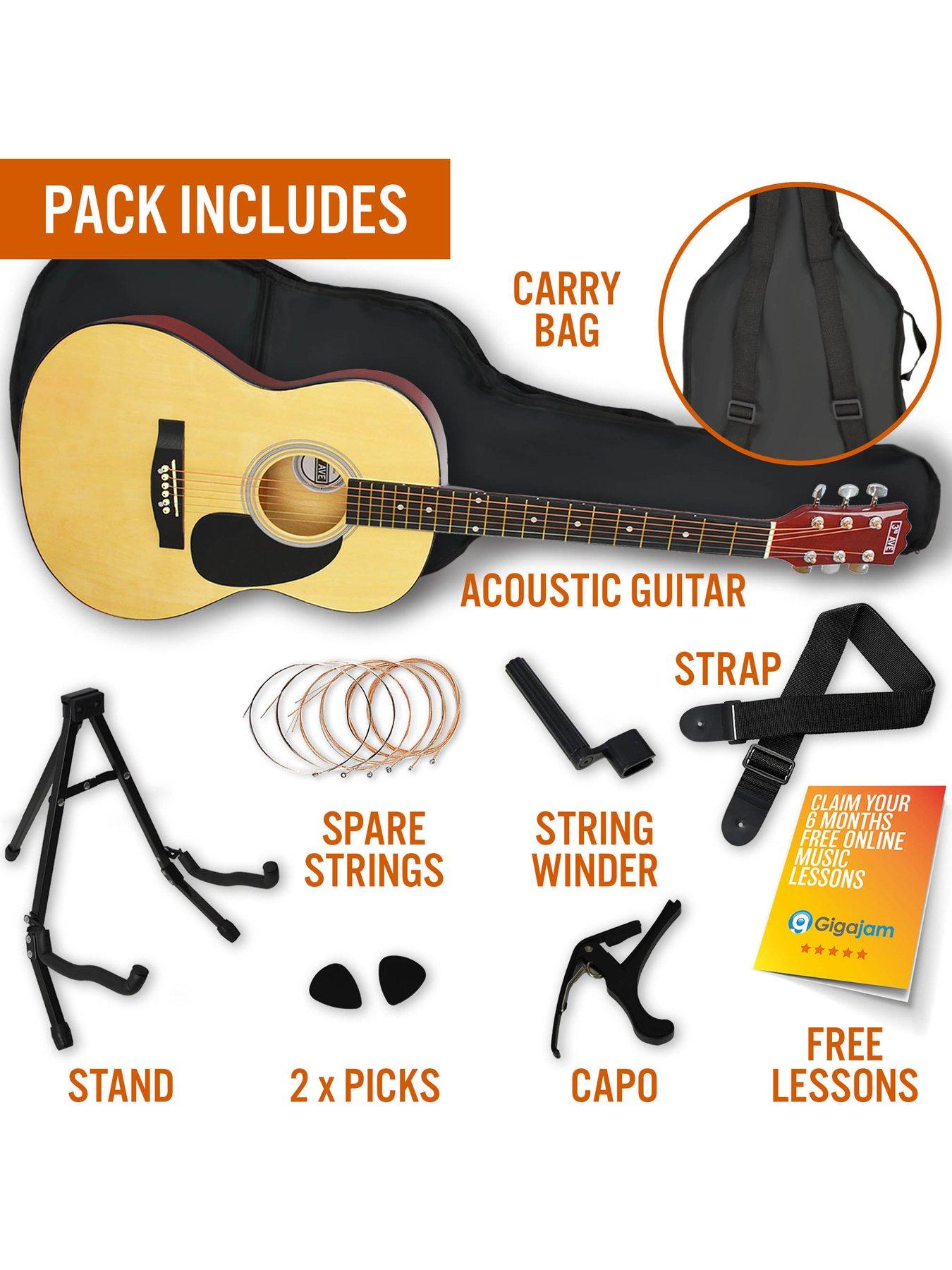 Image 3 of 5 of 3rd Avenue Full Size 4/4 Acoustic Guitar Pack for Beginners - 6 Months FREE Lessons - Natural