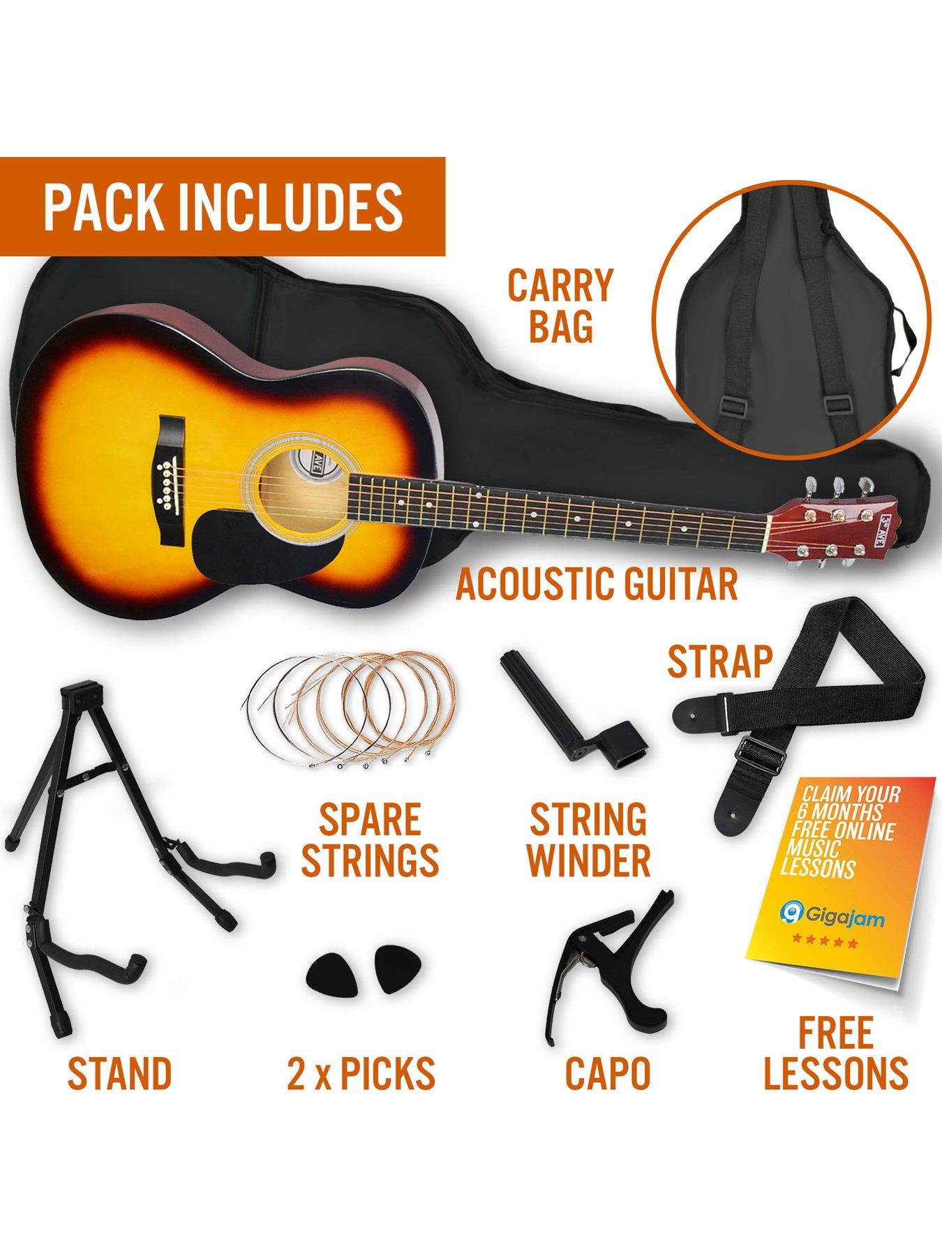 Image 3 of 5 of 3rd Avenue Full Size 4/4 Acoustic Guitar Pack for Beginners - 6 Months FREE Lessons - Sunburst