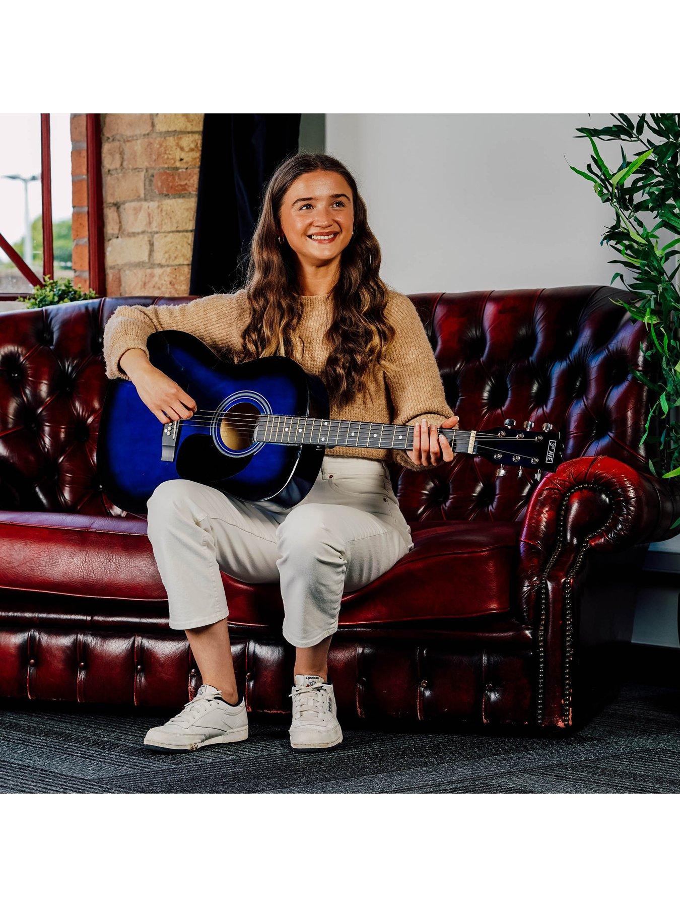 Image 5 of 5 of 3rd Avenue Full Size 4/4 Acoustic Guitar Pack for Beginners - 6 Months FREE Lessons - Blueburst