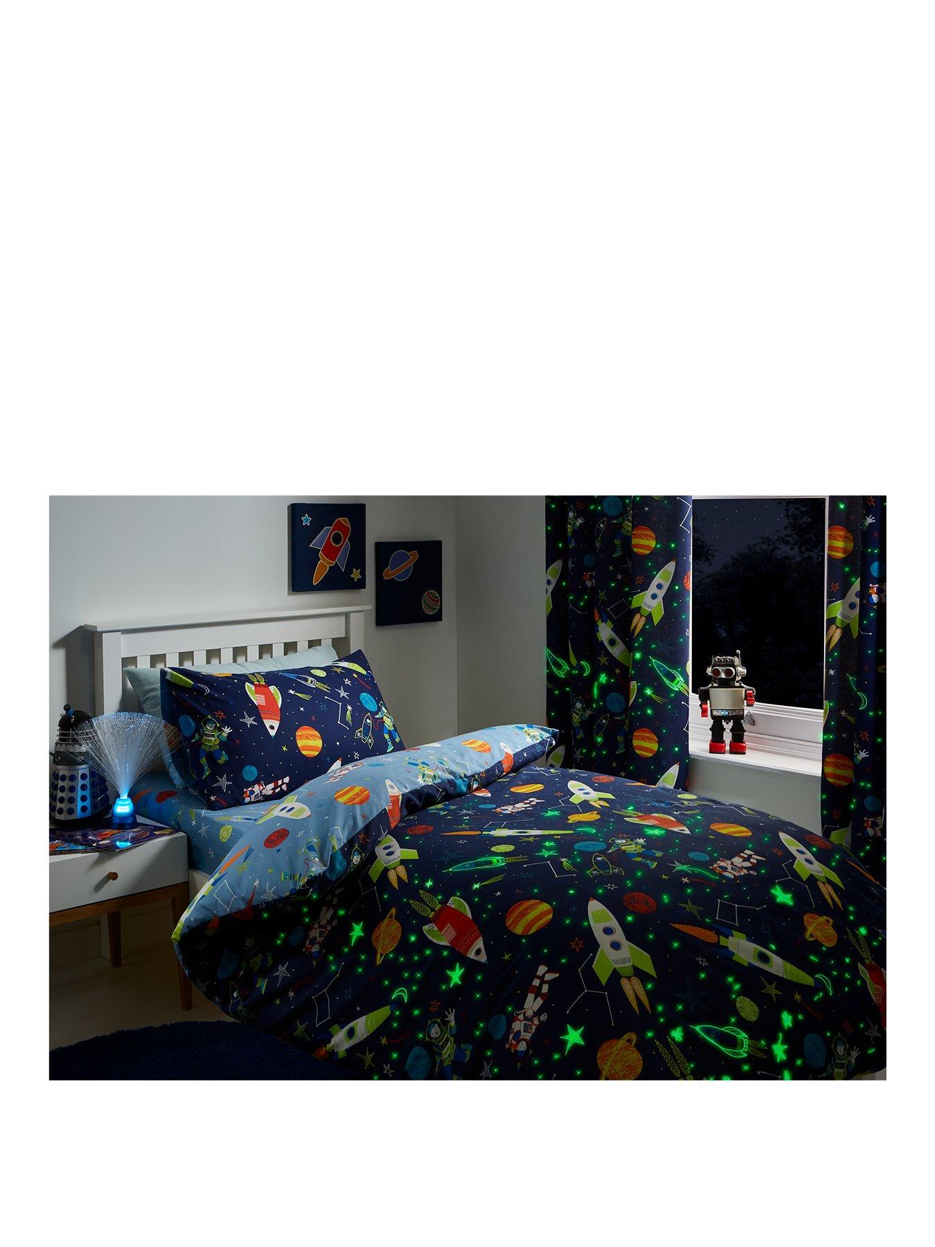 Image 2 of 2 of Bedlam Supersonic Glow In The Dark Duvet Cover - Toddler - Multi