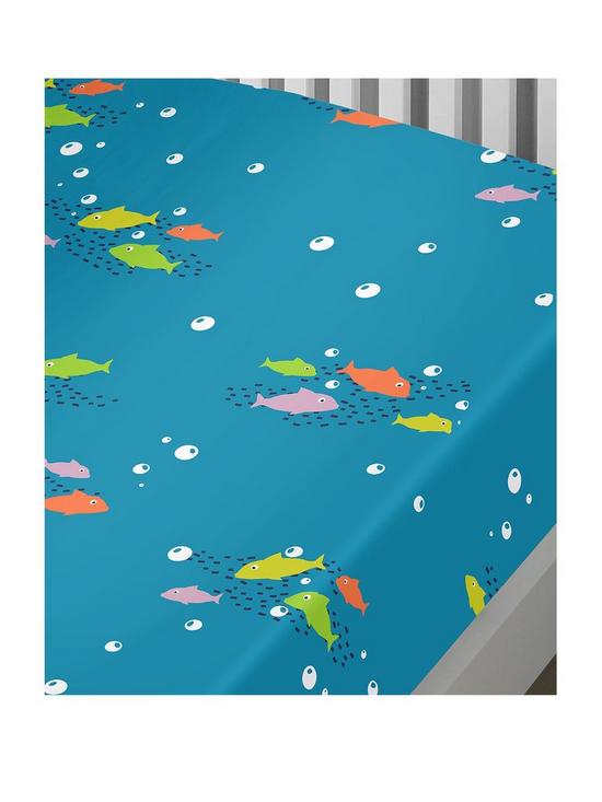 front image of bedlam-sea-life-glow-in-the-dark-single-fitted-sheet-multi