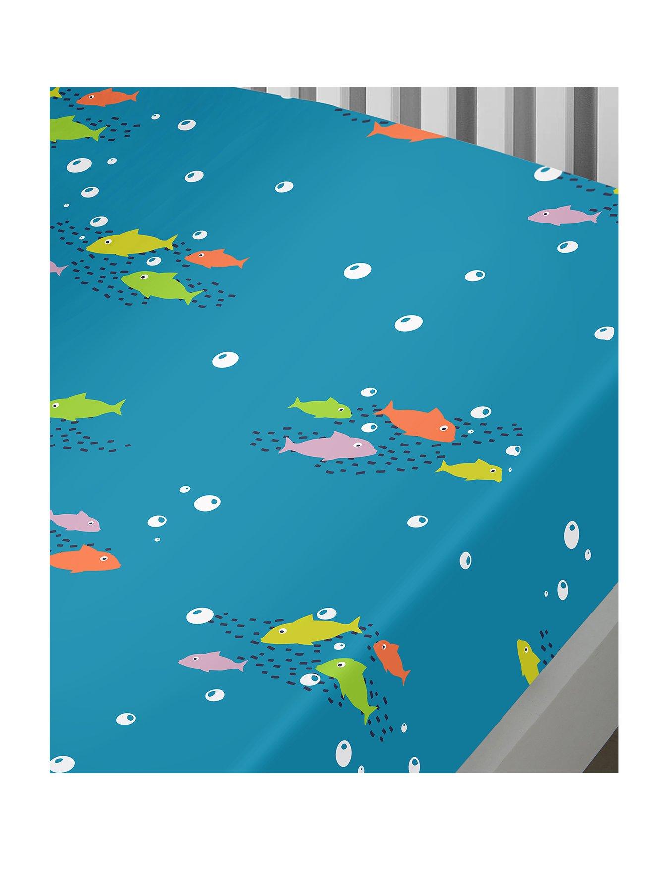Bedlam Sea Life Glow In The Dark Single Fitted Sheet - Multi