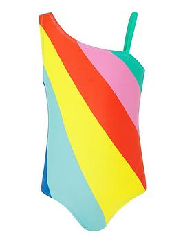 Accessorize   Girls Rainbow Stripe Swimsuit - Multi