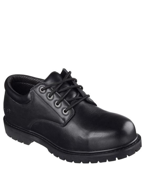 front image of skechers-safety-cottonwood-shoes-black