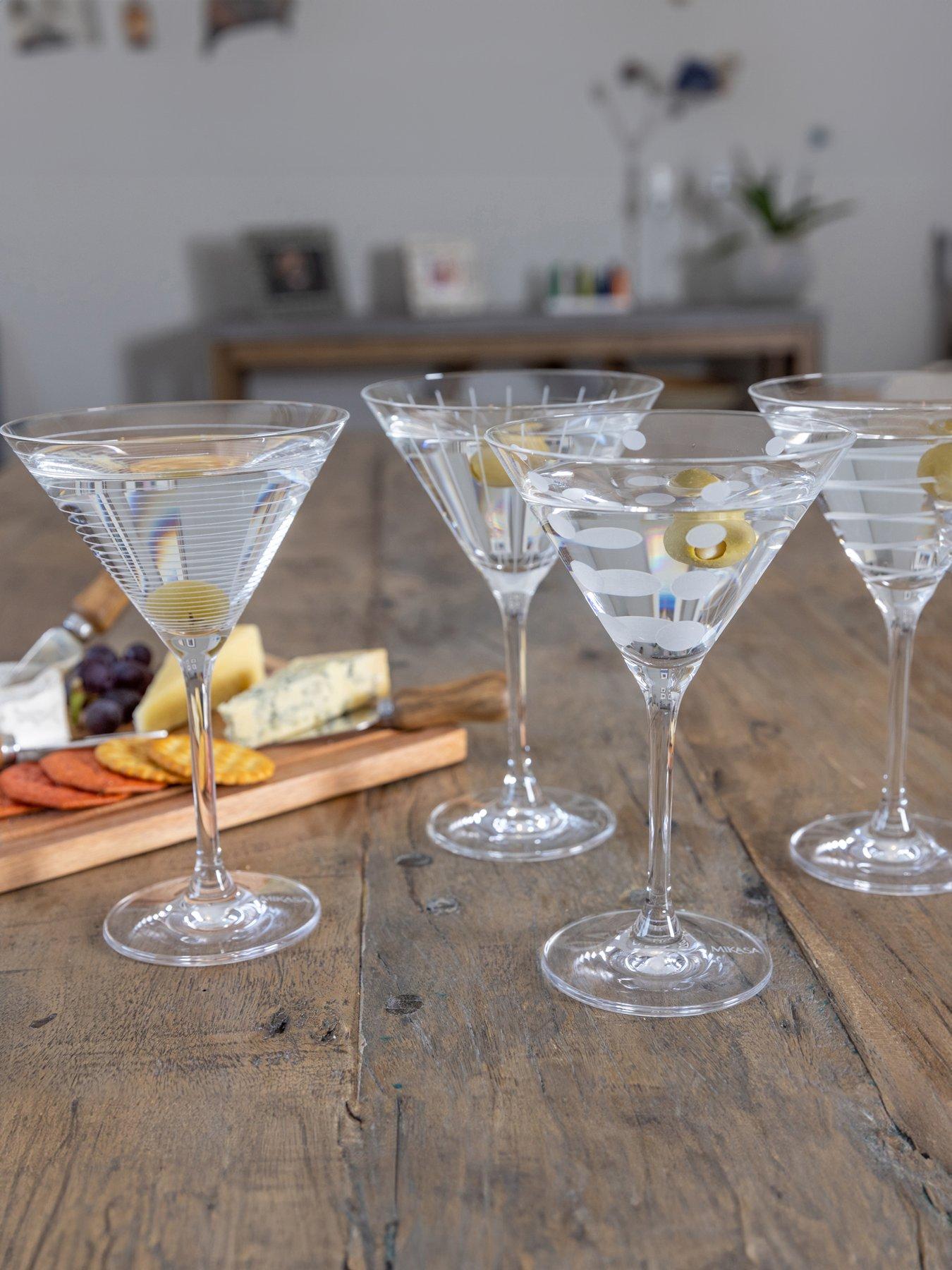 Mikasa Cheers Set of 4 Crystal Martini Glasses