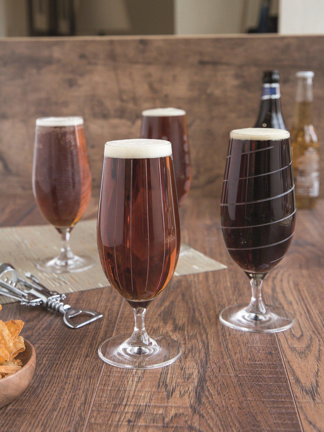 Mikasa Cheers Set of 4 Crystal Stemmed Beer Glasses