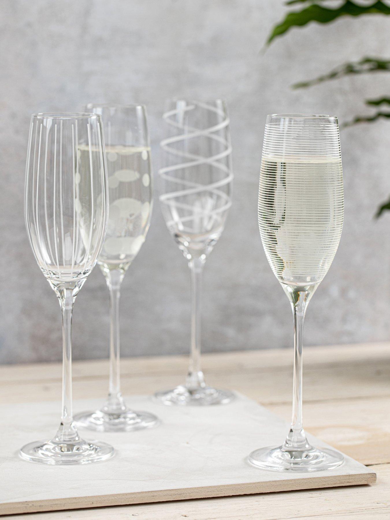 Image 1 of 6 of Mikasa Cheers Set of 4 Crystal Champagne Flutes