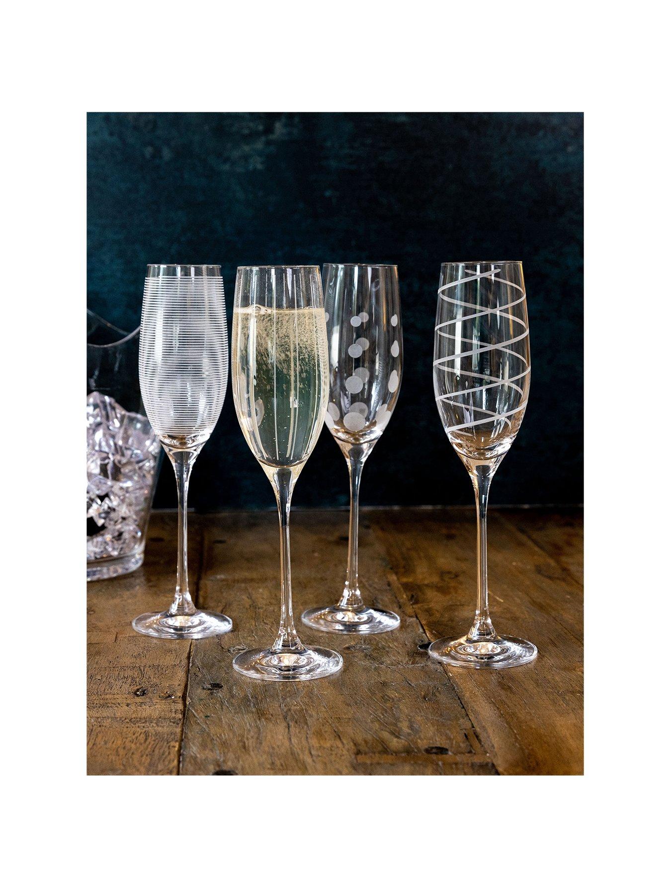 Image 2 of 6 of Mikasa Cheers Set of 4 Crystal Champagne Flutes
