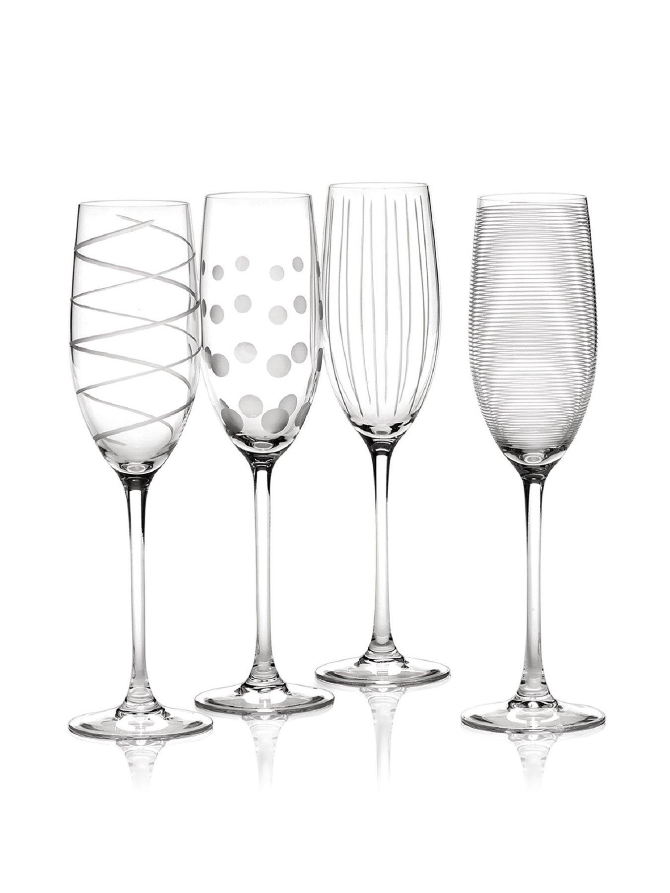 Image 3 of 6 of Mikasa Cheers Set of 4 Crystal Champagne Flutes
