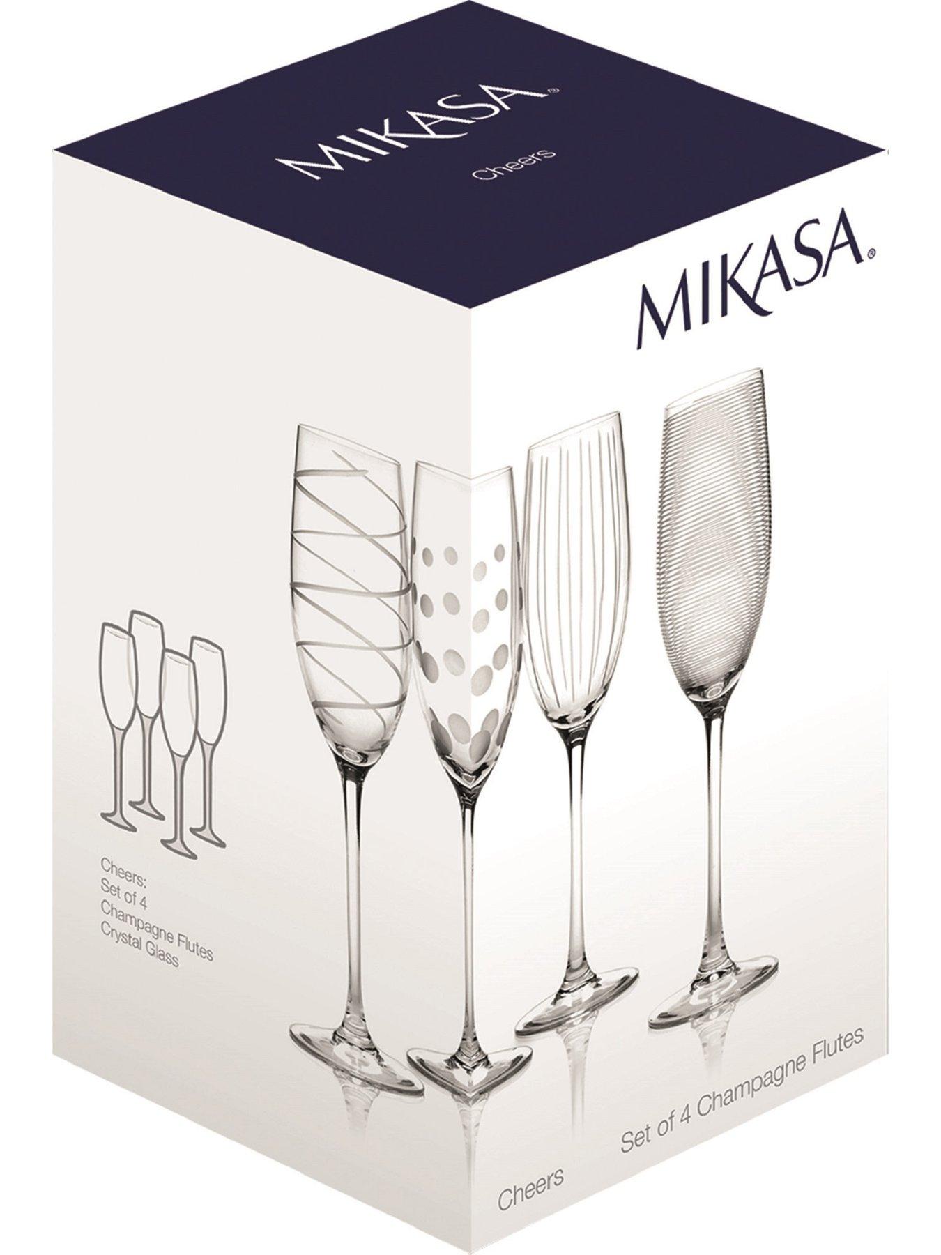 Image 4 of 6 of Mikasa Cheers Set of 4 Crystal Champagne Flutes