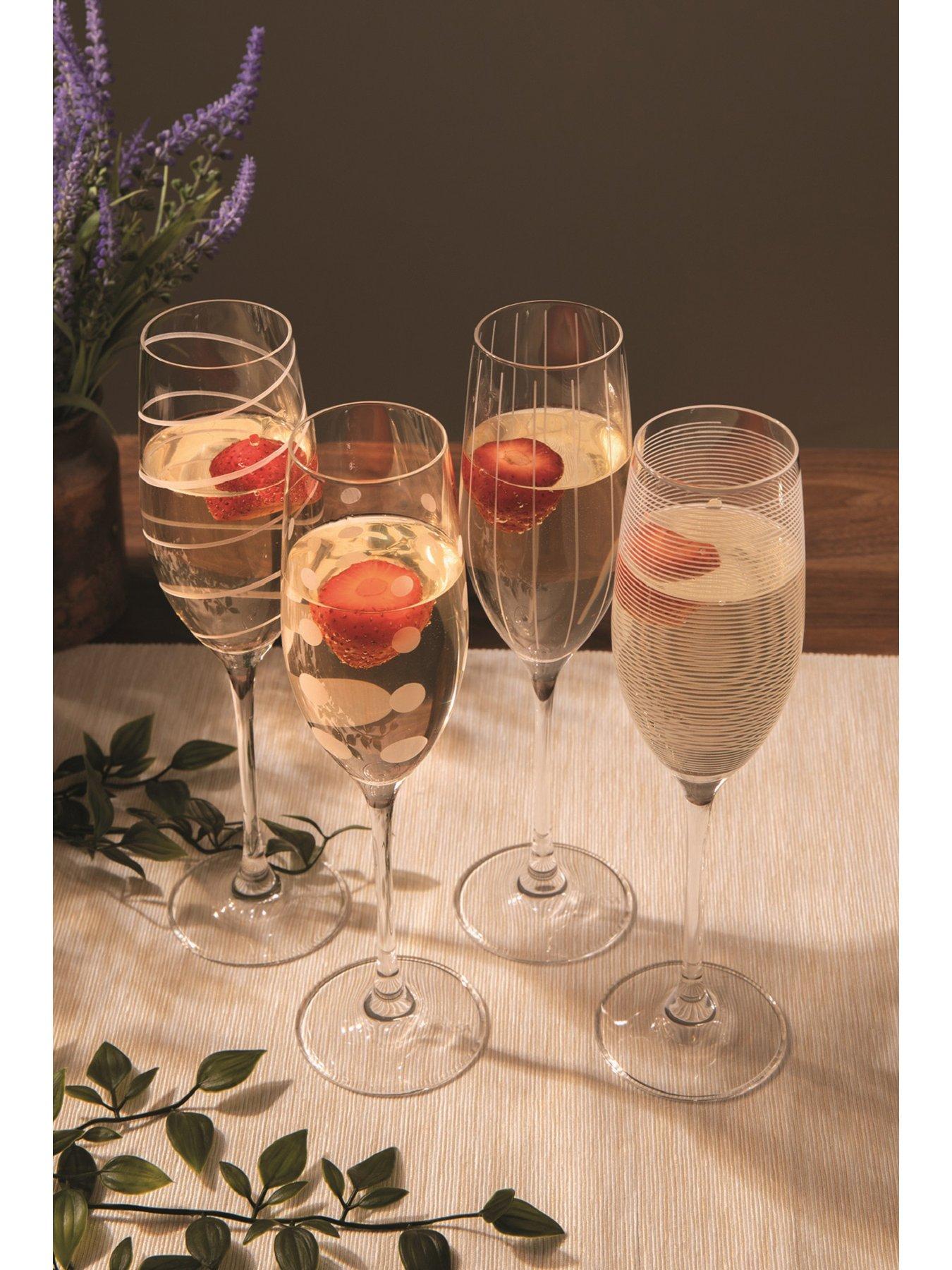 Image 5 of 6 of Mikasa Cheers Set of 4 Crystal Champagne Flutes
