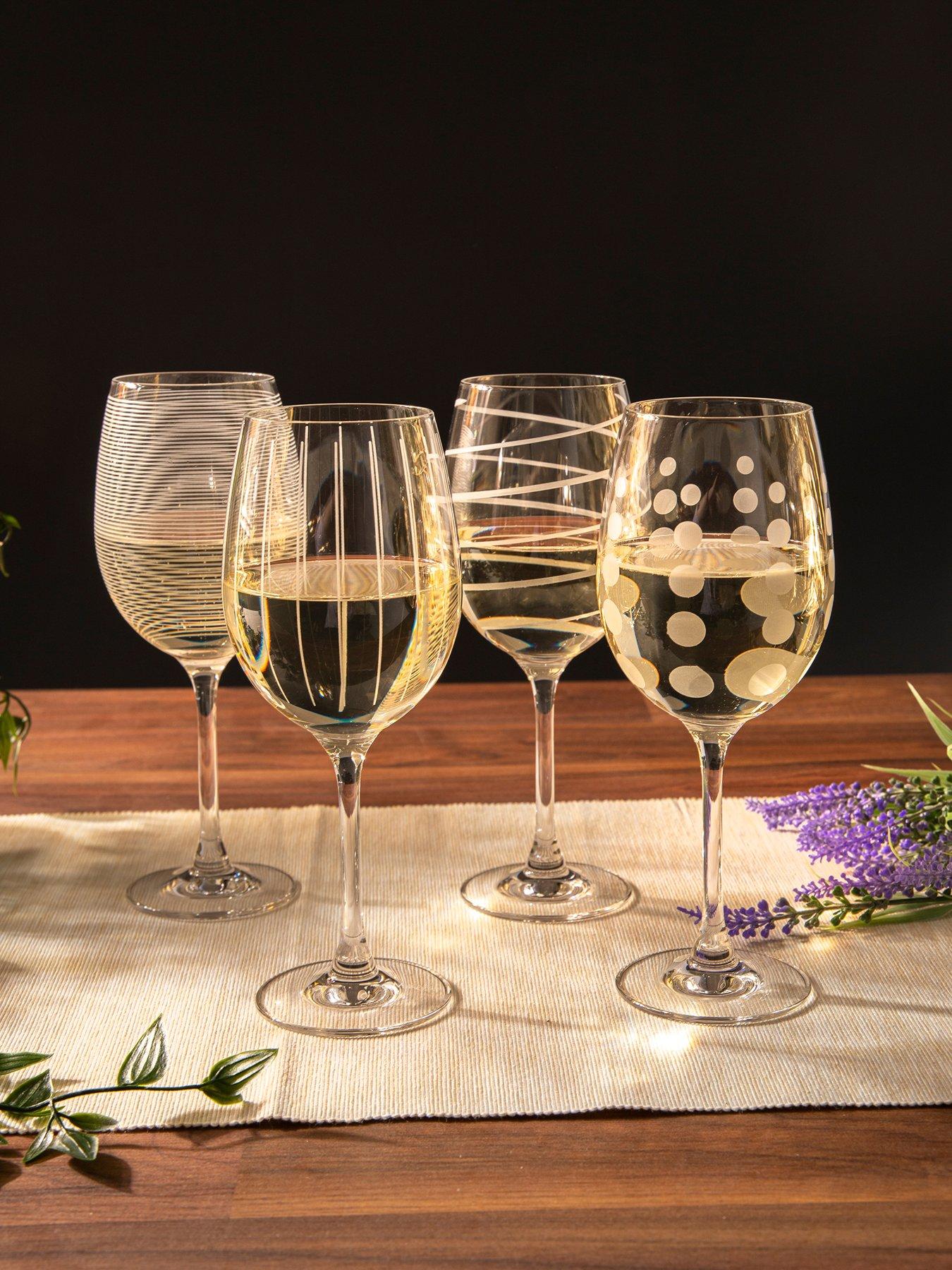 Mikasa Cheers Set of 4 Crystal White Wine Glasses
