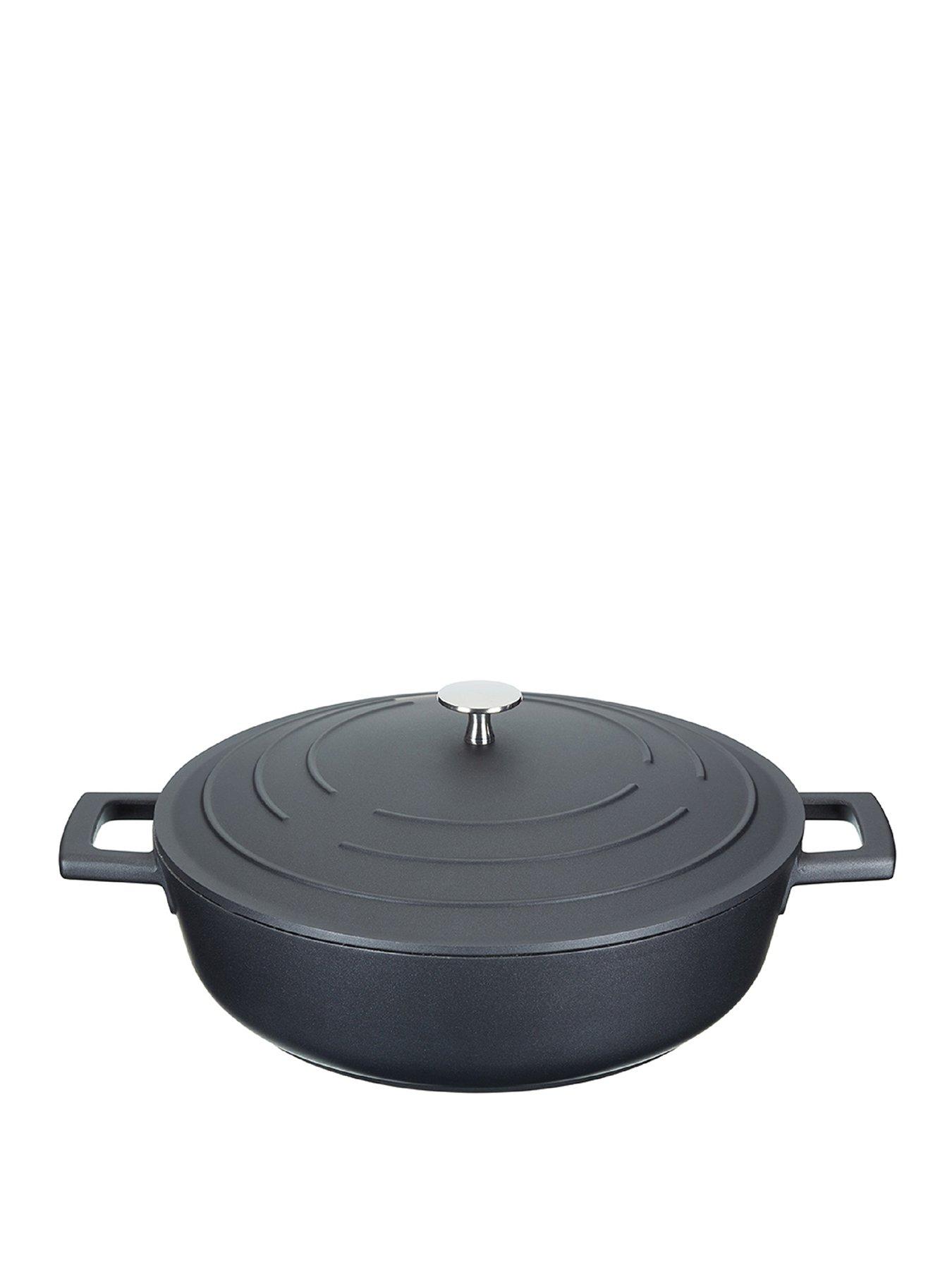 masterclass-lightweight-cast-aluminium-shallow-4-litre-casserole-dish-black