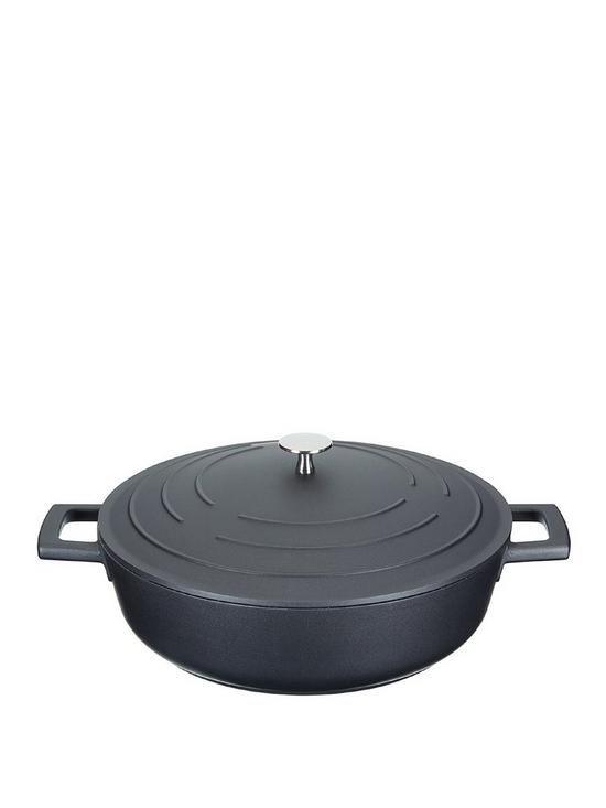front image of masterclass-cast-aluminium-28-cm-shallow-casserole-dish-with-lid