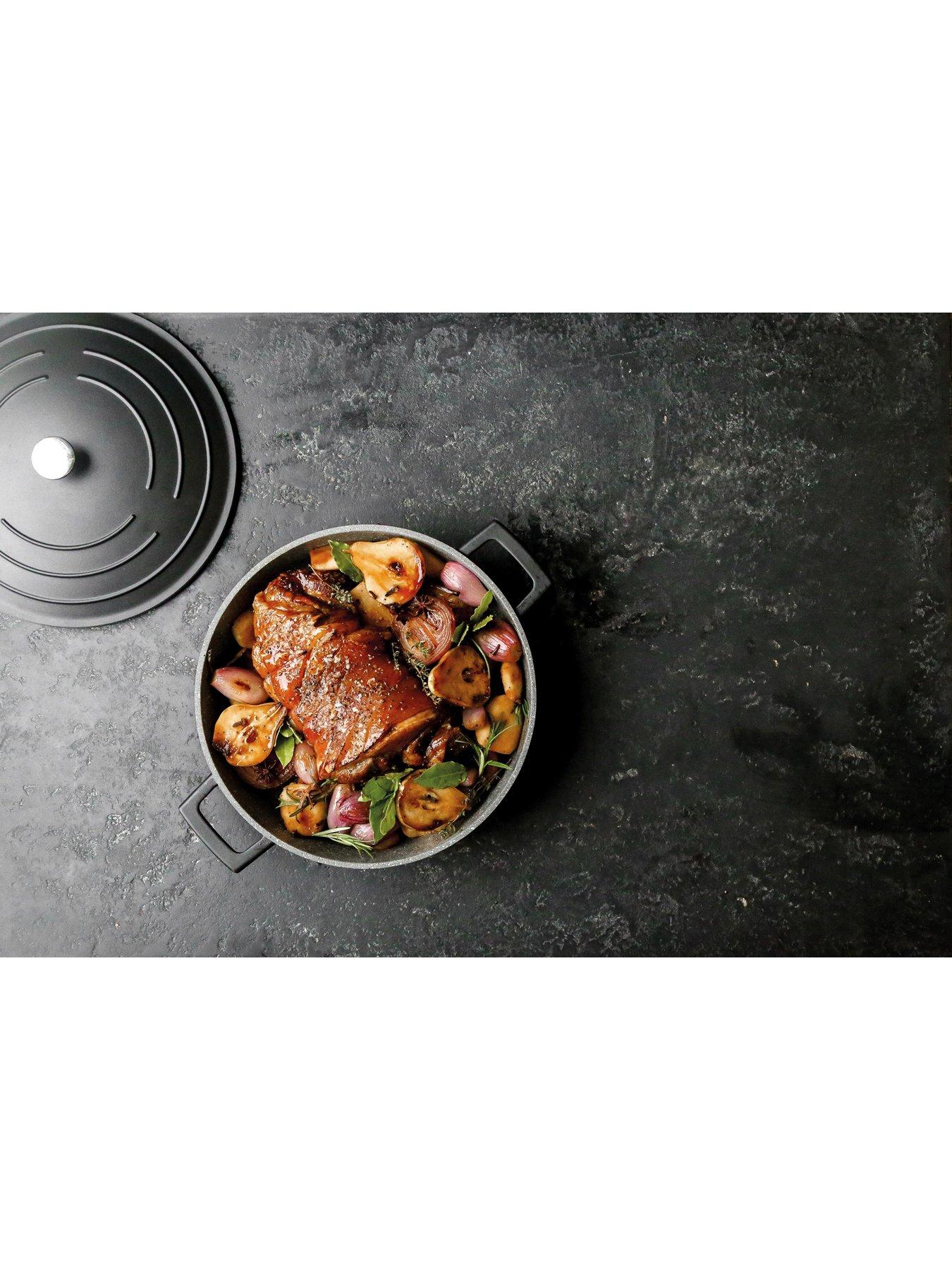  image of masterclass-lightweight-cast-aluminium-4-litre-casserole-dish-black