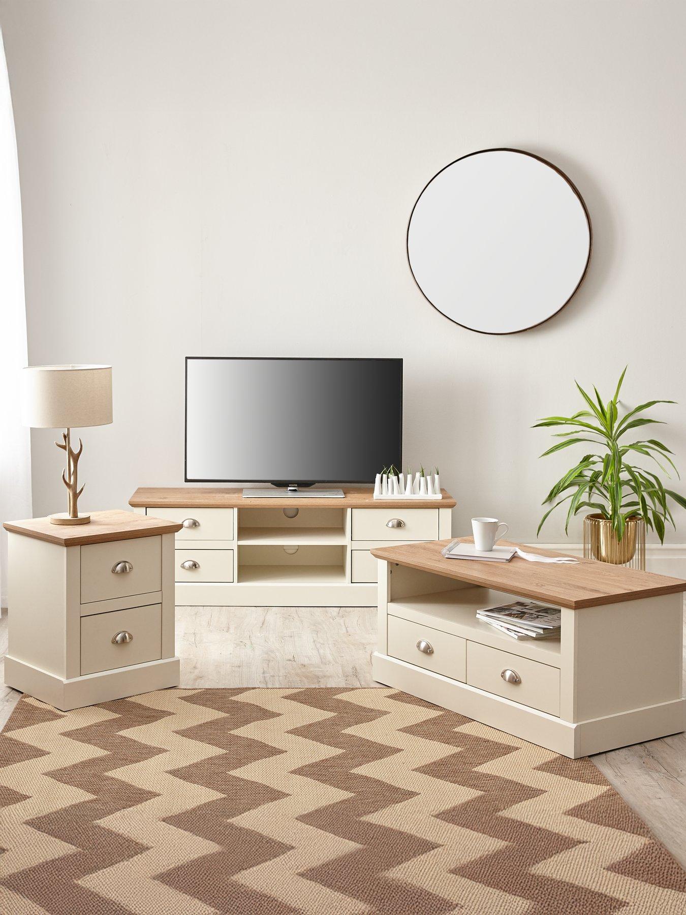  image of very-home-crawford-3-piece-package-tv-unit-coffee-table-and-lamp-table-ivoryoak-effect