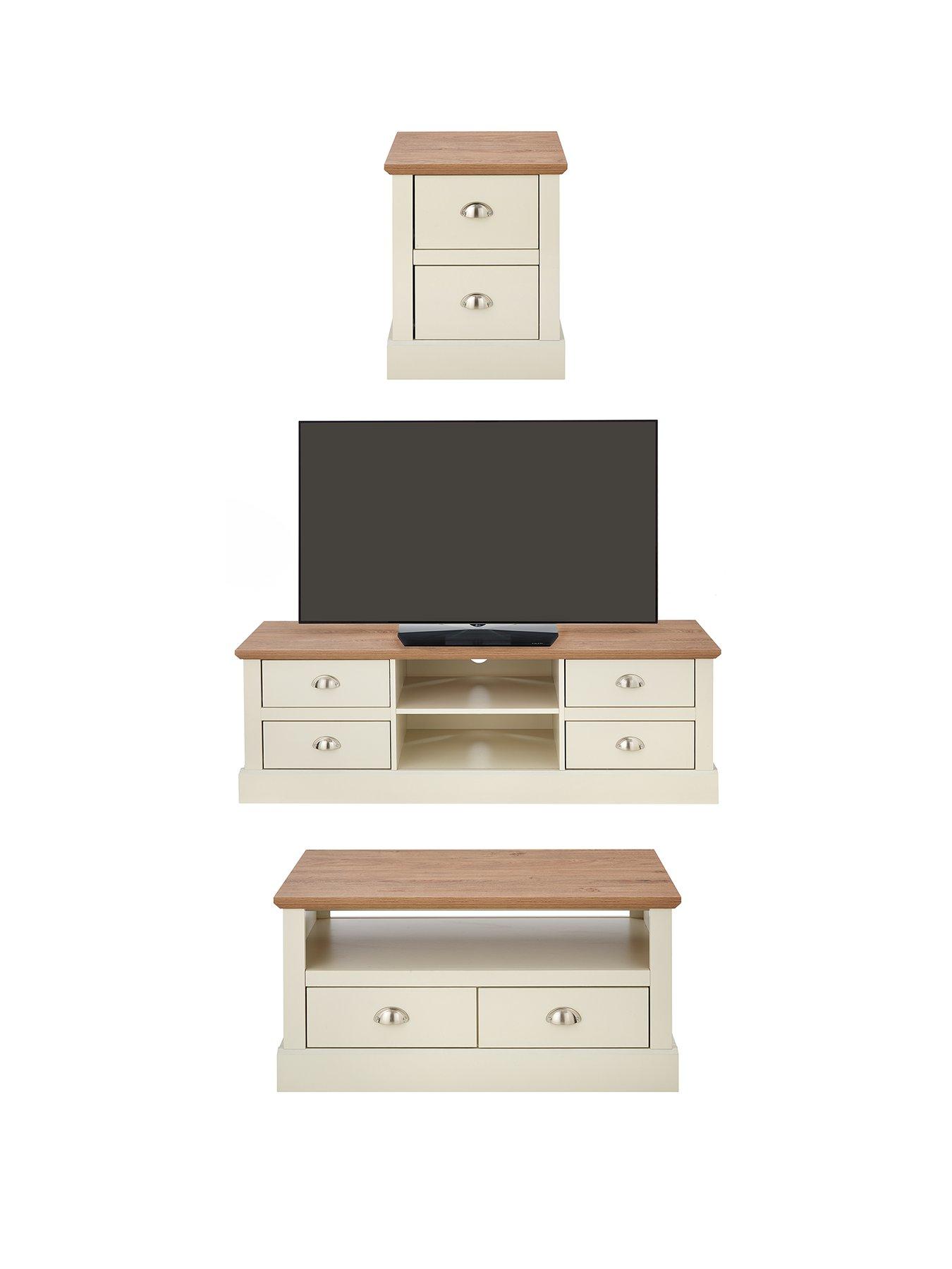  image of very-home-crawford-3-piece-package-tv-unit-coffee-table-and-lamp-table-ivoryoak-effect
