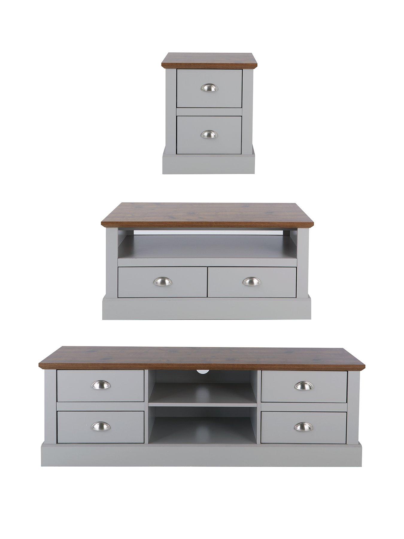 Very Home Crawford 3 Piece Package TV Unit, Coffee Table and Lamp