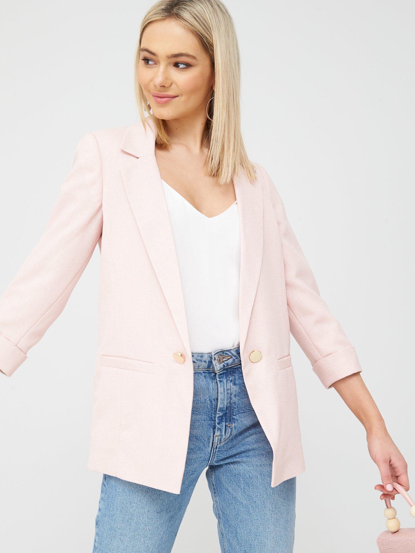 river island pink blazer dress