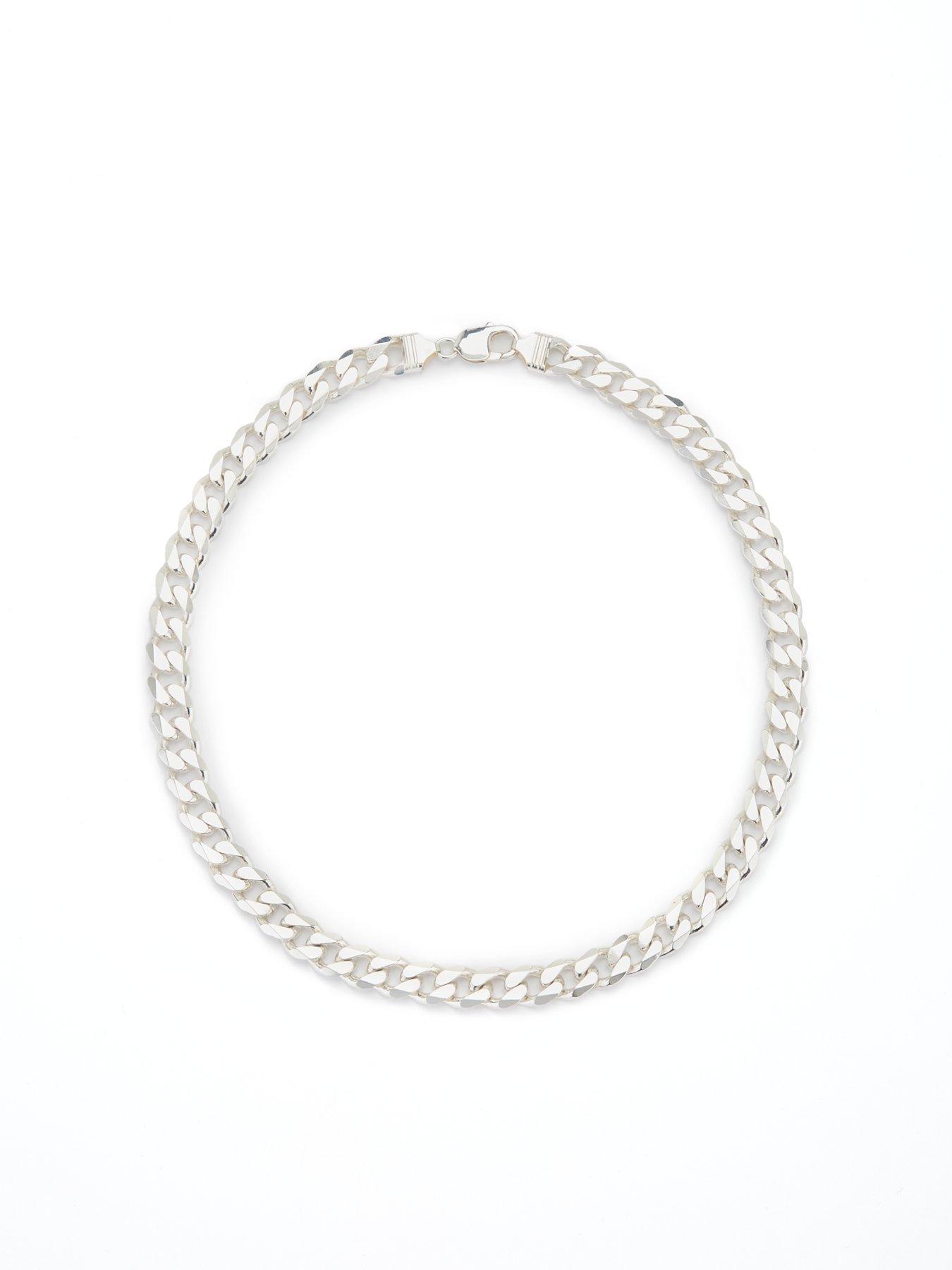  image of the-love-silver-collection-mens-sterling-silver-20-inch-3oz-curb-chain-necklace