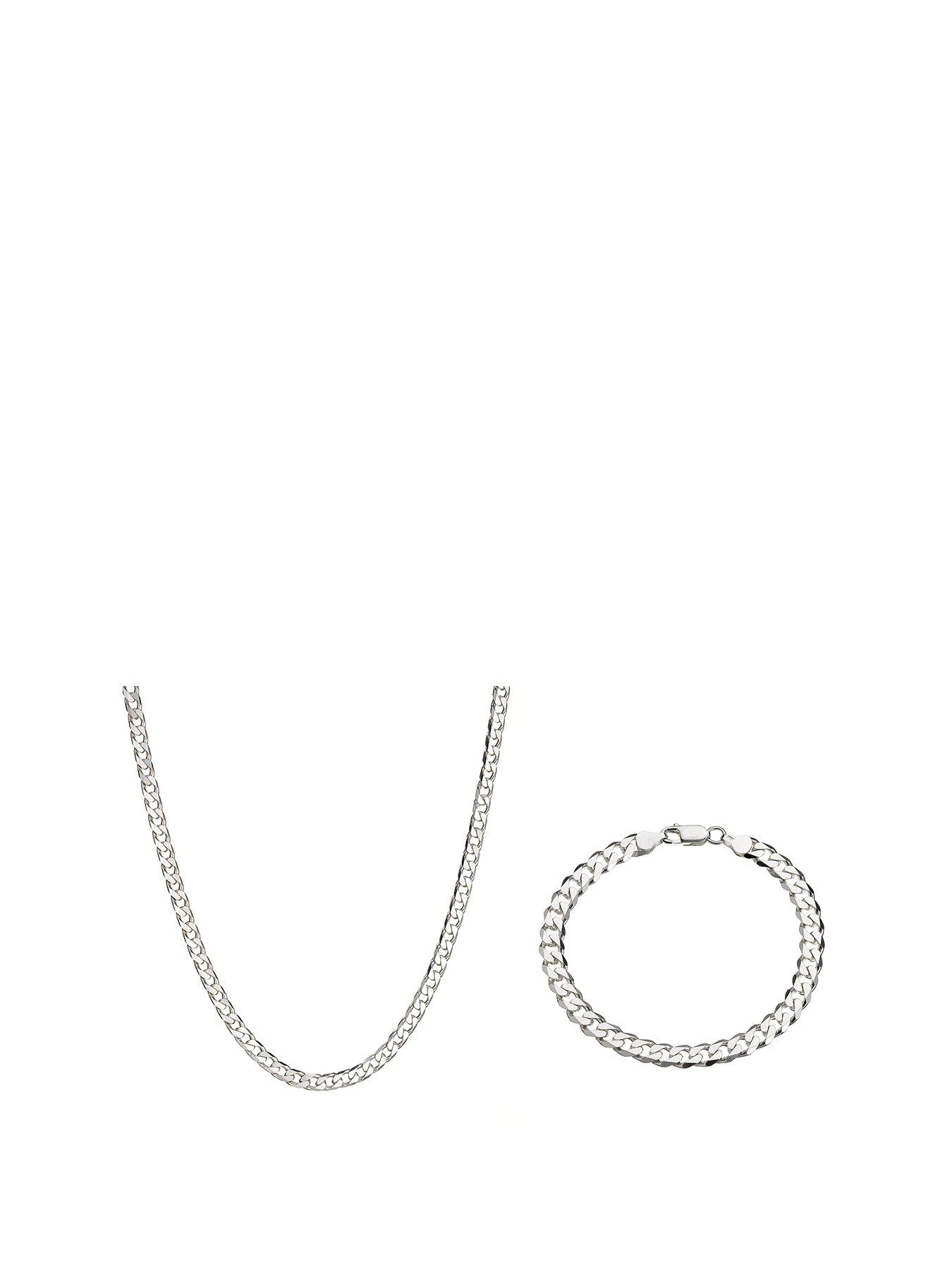 Sterling silver solid hot sale curb chain