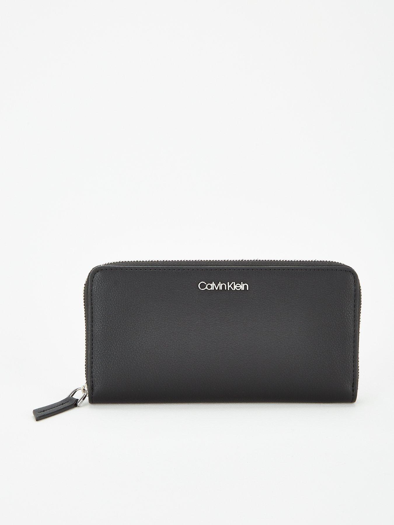 calvin-klein-zip-around-large-purse-black