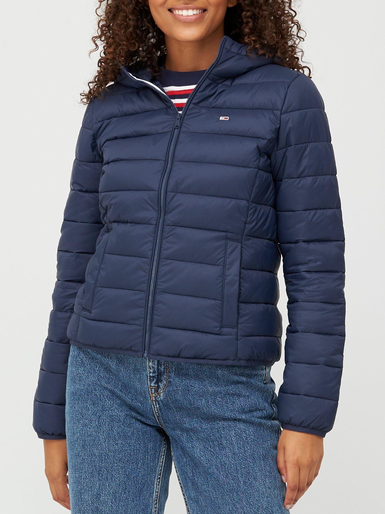 tommy jeans quilted zip through jacket