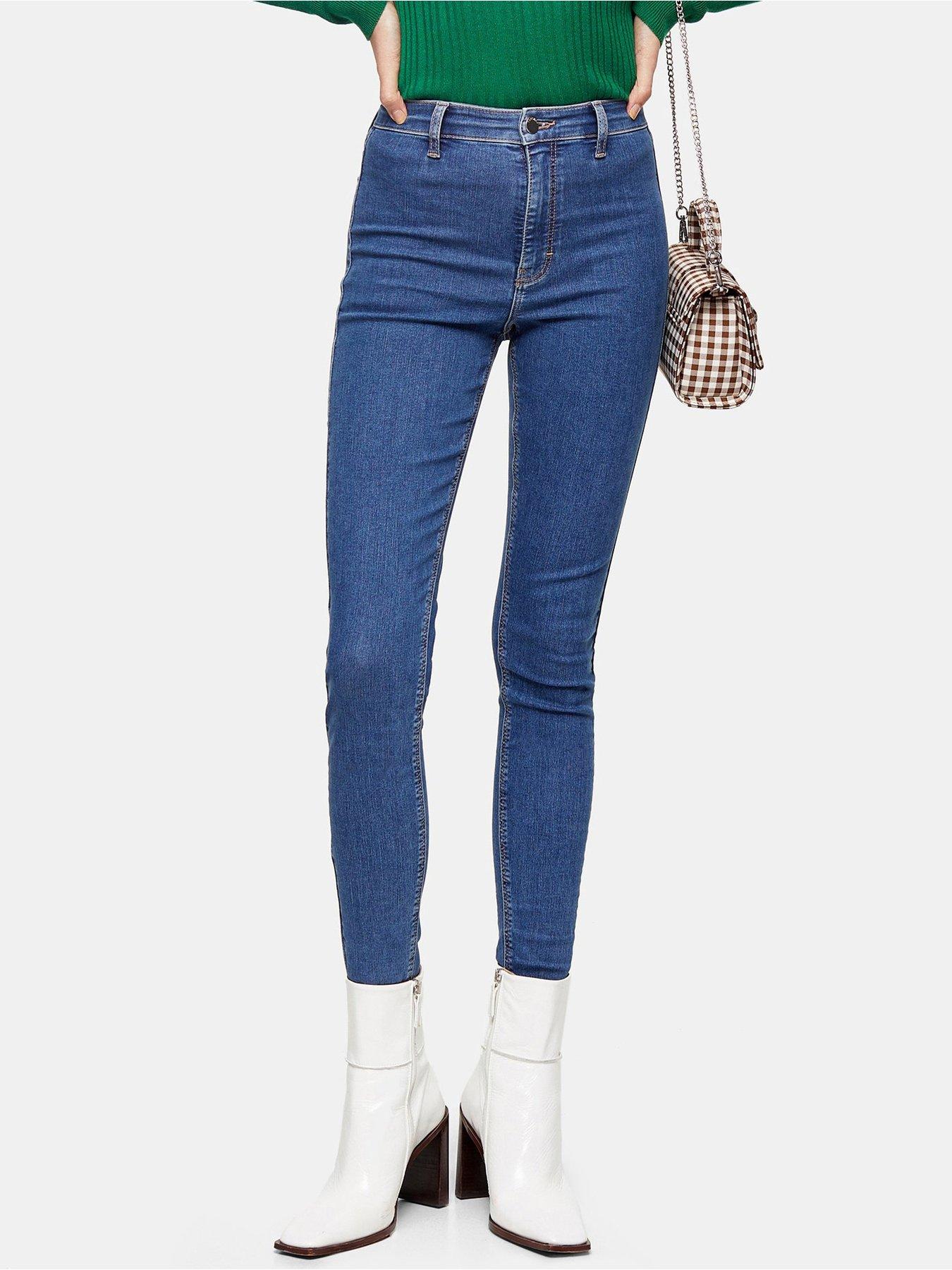 topshop blue joni jeans