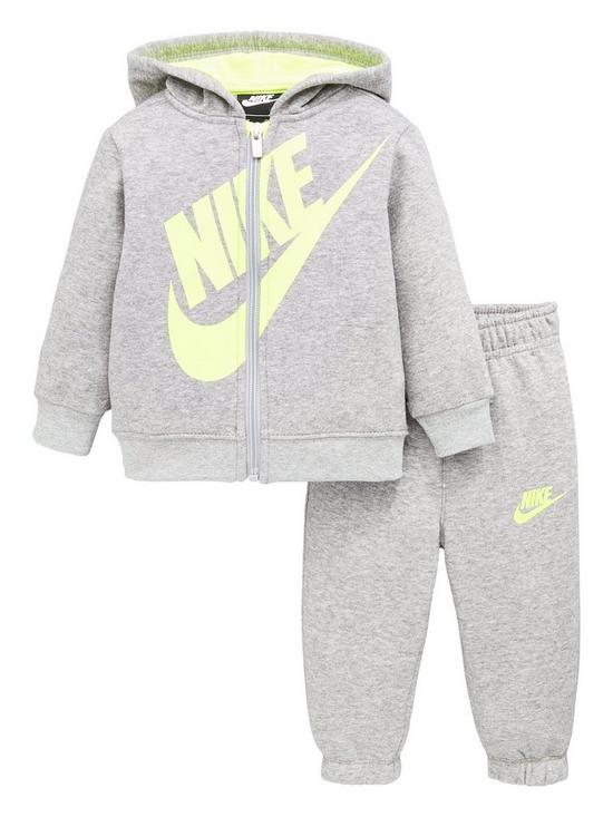 front image of nike-infant-boy-sueded-fleece-futura-jogger-setnbsp--grey