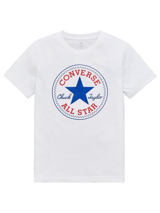 front image of converse-childrens-core-chuck-patch-tee-white