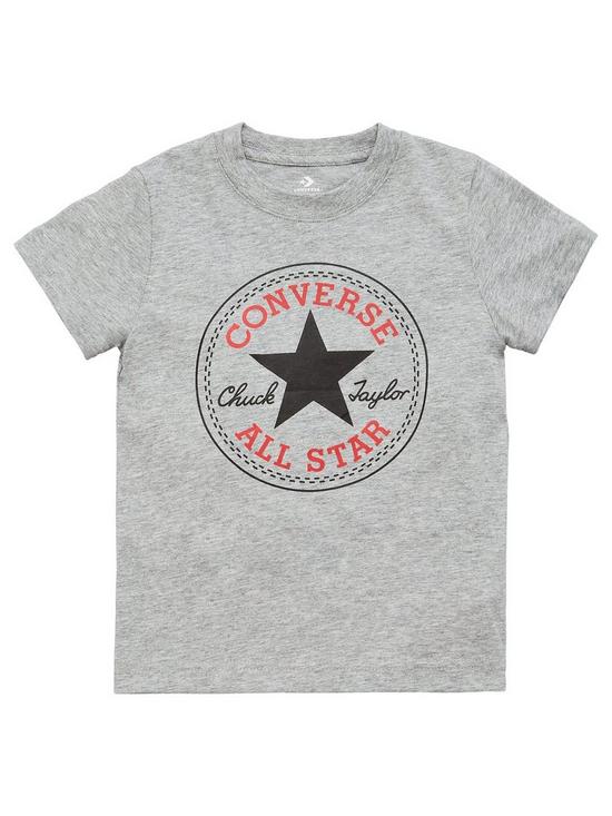 front image of converse-core-chuck-patch-t-shirt-grey