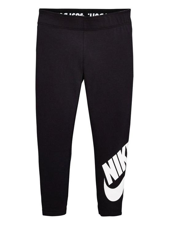 front image of nike-younger-girl-g-nsw-leg-a-see-legging-black