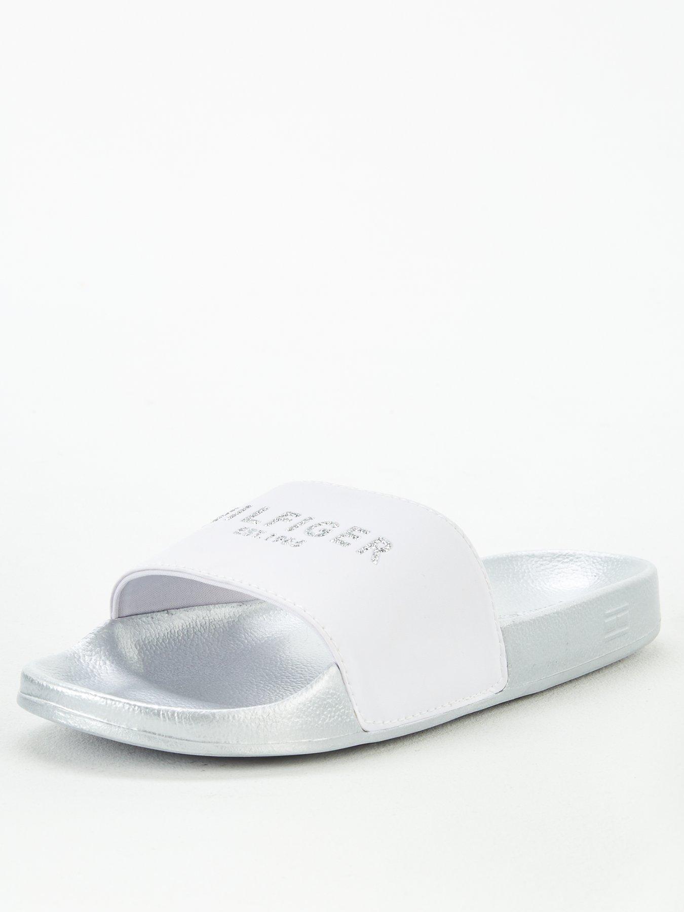 tommy hilfiger rainbow slides womens