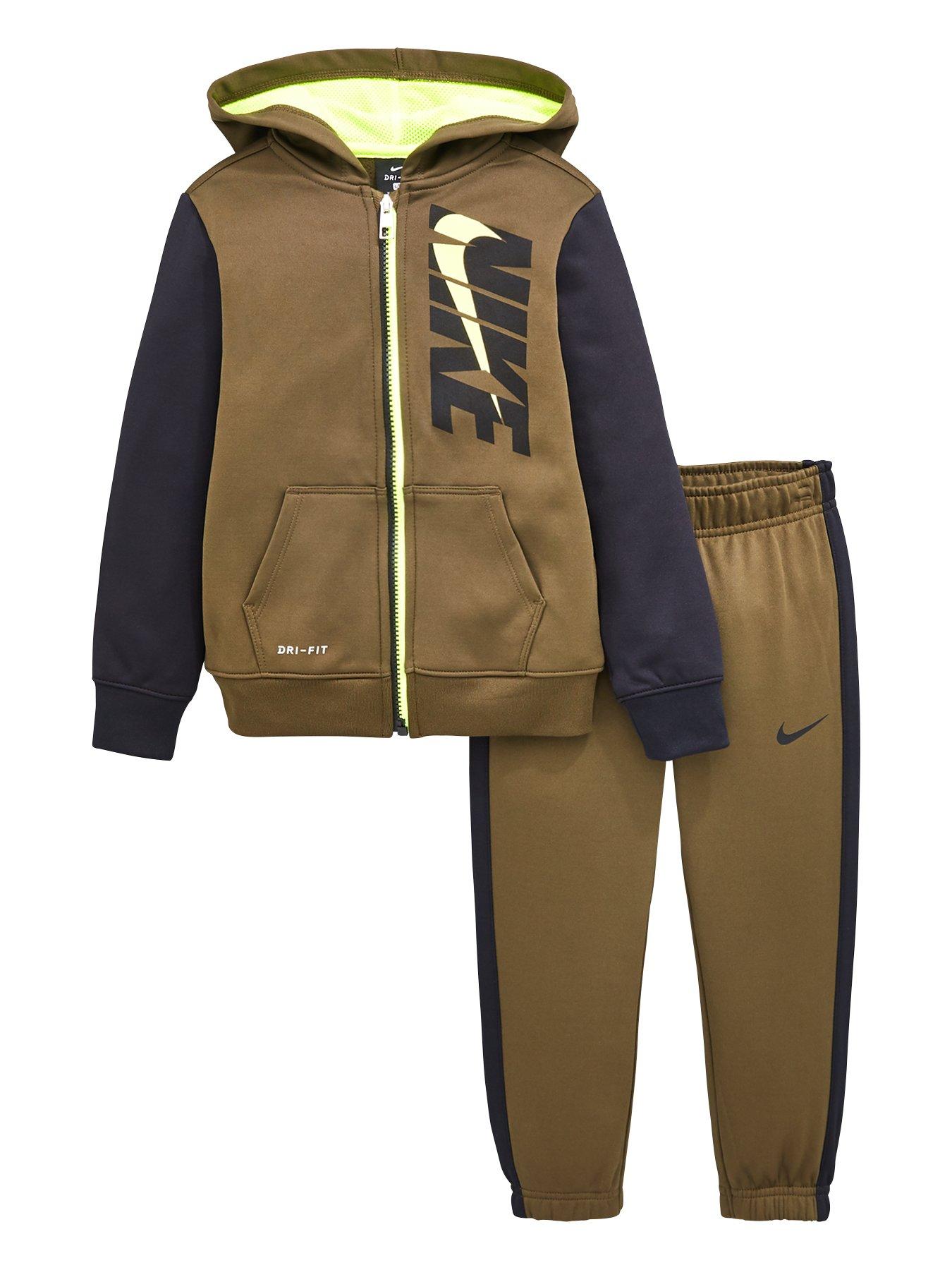 boys khaki green tracksuit