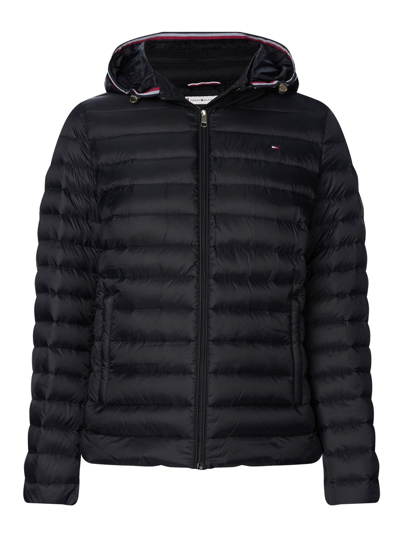 tommy hilfiger black padded coat