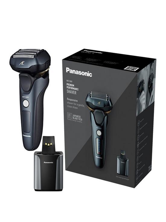 stillFront image of panasonic-es-lv97-wet-amp-dry-electric-5-blade-shaver-with-automatic-cleaning-amp-charging-stand
