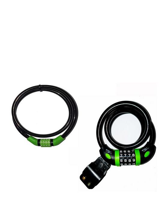 front image of sport-direct-combination-cable-lock-set