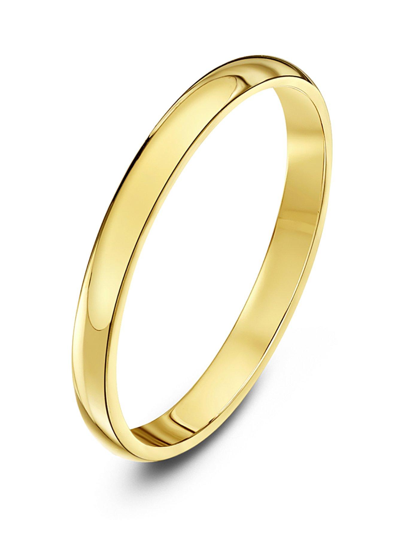 The Love Collection 9ct Yellow Gold 4mm Light Court Band