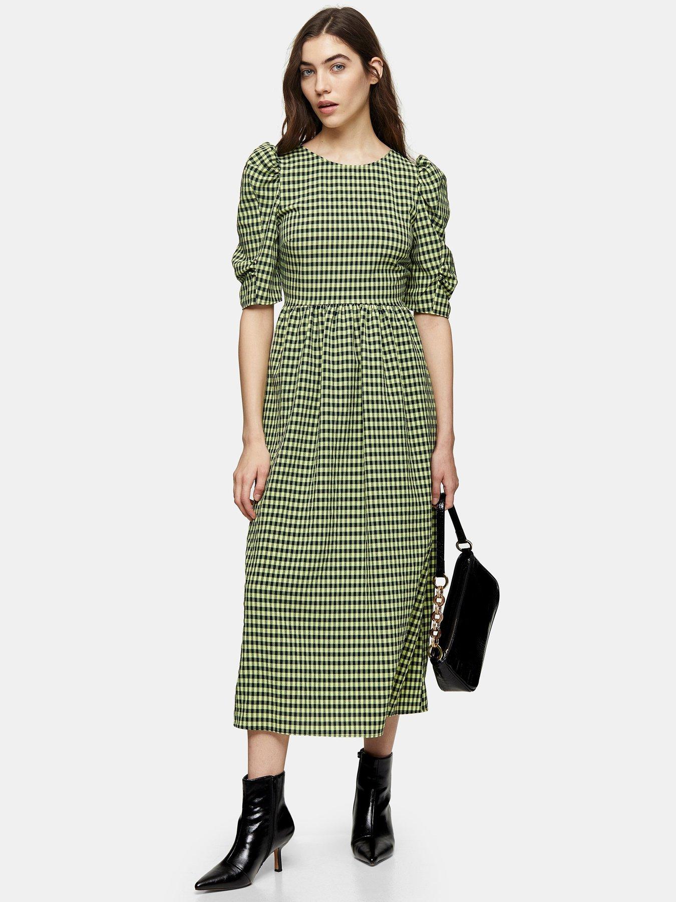 topshop gingham midi dress