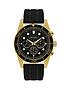  image of bulova-black-and-gold-chronograph-dial-black-silicone-strap-mens-watch