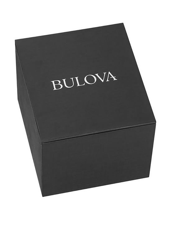 stillFront image of bulova-black-and-gold-chronograph-dial-black-silicone-strap-mens-watch