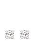 image of the-love-silver-collection-sterling-silver-5mm-princess-cut-cubic-zirconia-stud-earrings