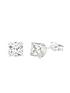  image of the-love-silver-collection-sterling-silver-5mm-princess-cut-cubic-zirconia-stud-earrings