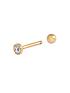  image of love-gold-9ct-gold-tiny-ball-screwback-cubic-zirconia-scalloped-bezel-cartilage-single-stud